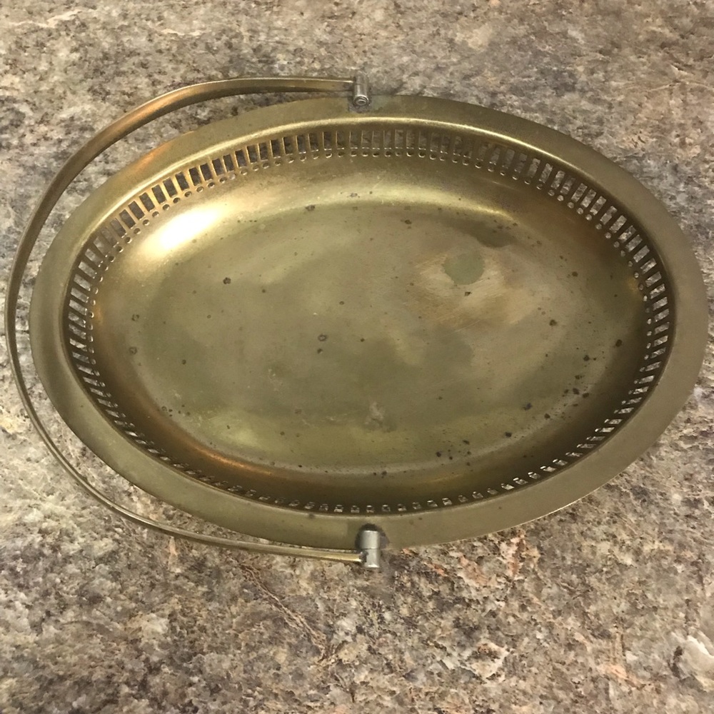 Brass handle footed tray